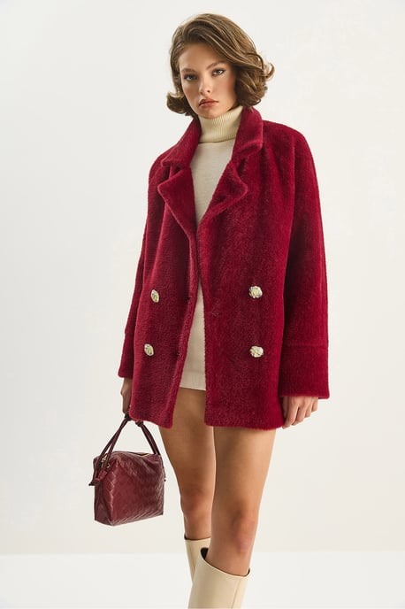 Übergroße strukturierte Plüschjacke - Image 3
