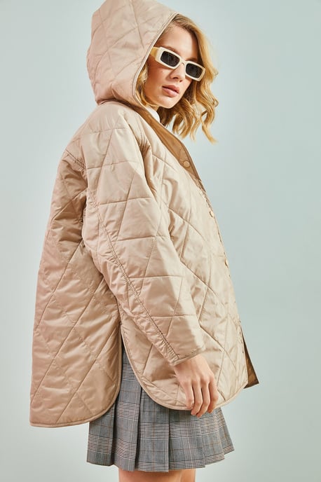 Kapuzenshirt Oversized gesteppte Jacke - Image 3