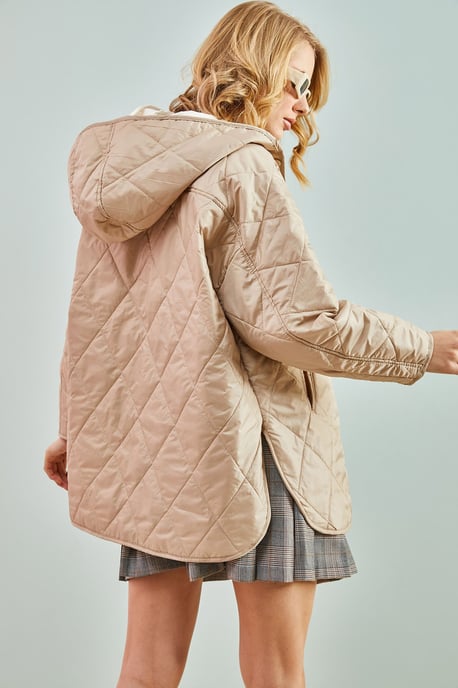 Kapuzenshirt Oversized gesteppte Jacke - Image 5