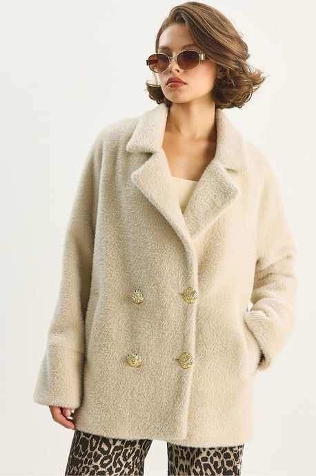 Übergroße strukturierte Plüschjacke - Image 1