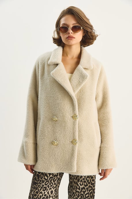 Übergroße strukturierte Plüschjacke - Image 2
