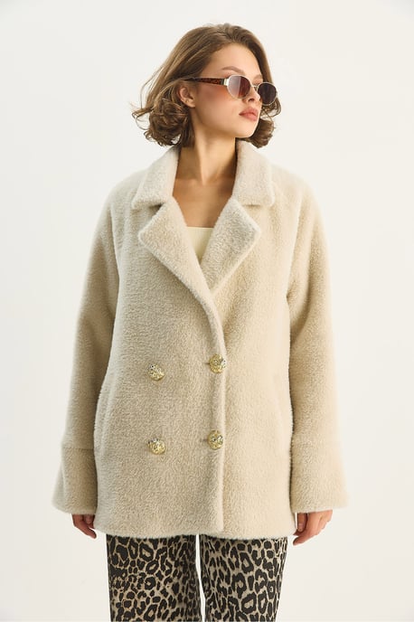 Übergroße strukturierte Plüschjacke - Image 3