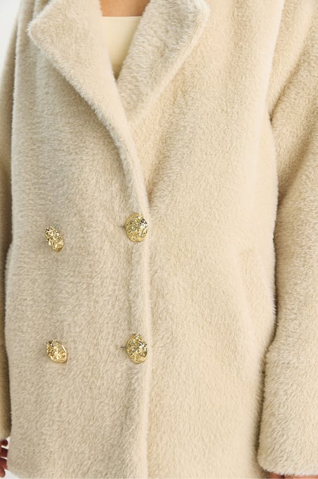 Übergroße strukturierte Plüschjacke - Image 5