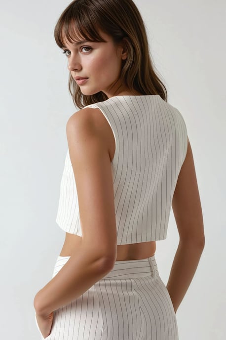 Pika Kollektion Enges Gestreiftes Crop Top - Image 4