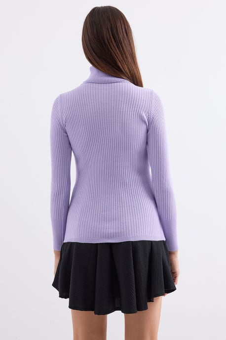 Strukturierter Rollkragen-Pullover in taillierter Form - Image 5
