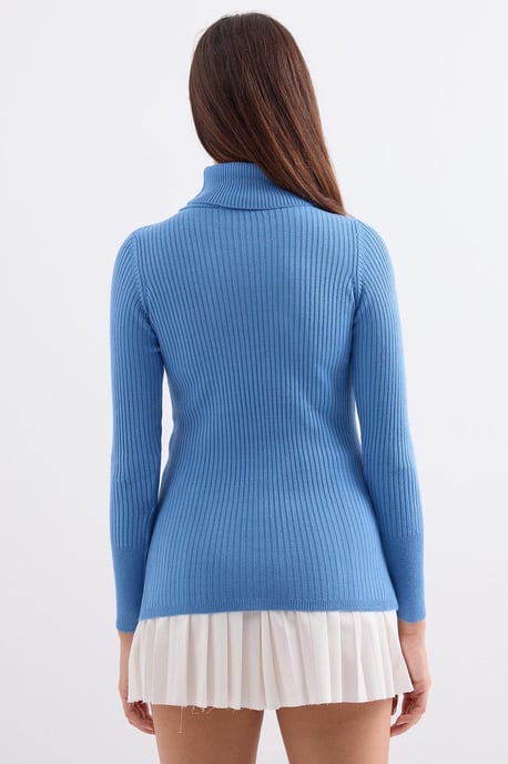 Strukturiertes Langarmshirt mit Rollkragen - Image 6