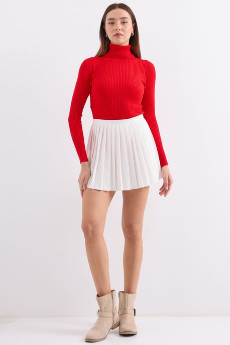 Strukturierter enganliegender Rollkragenpullover - Image 2
