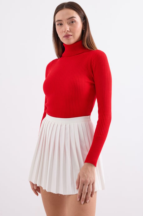 Strukturierter enganliegender Rollkragenpullover - Image 3