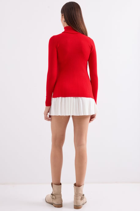 Strukturierter enganliegender Rollkragenpullover - Image 5