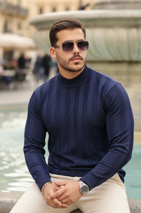Strickpullover mit halbem Rollkragen - Image 4