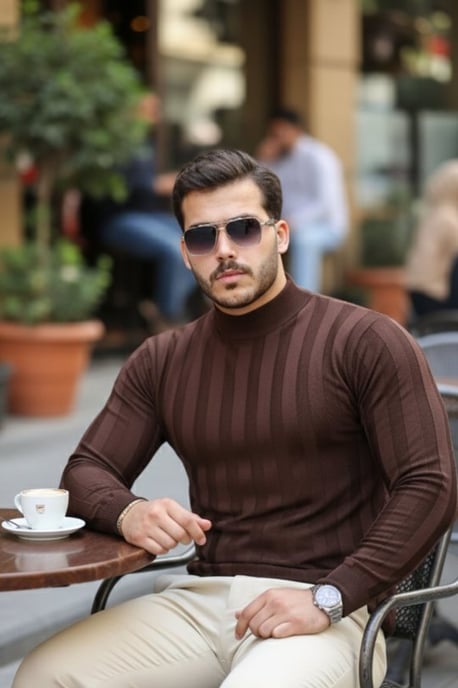 Strickpullover mit halb steigendem Kragen - Image 4
