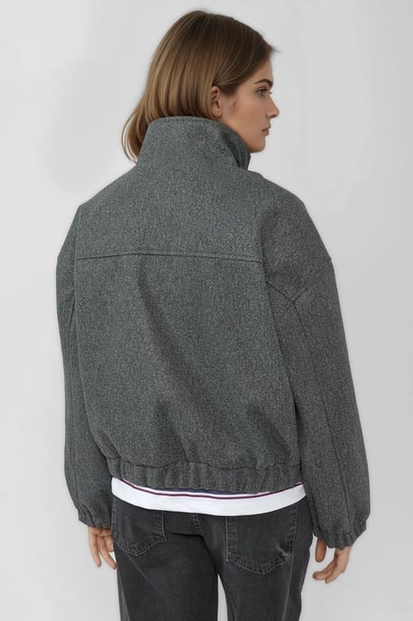 Übergroße Strukturierte Rollkragenjacke - Image 4
