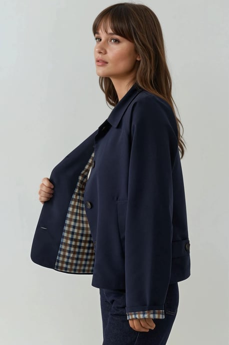Karo-Futterjacke mit Knopfverschluss - Image 3