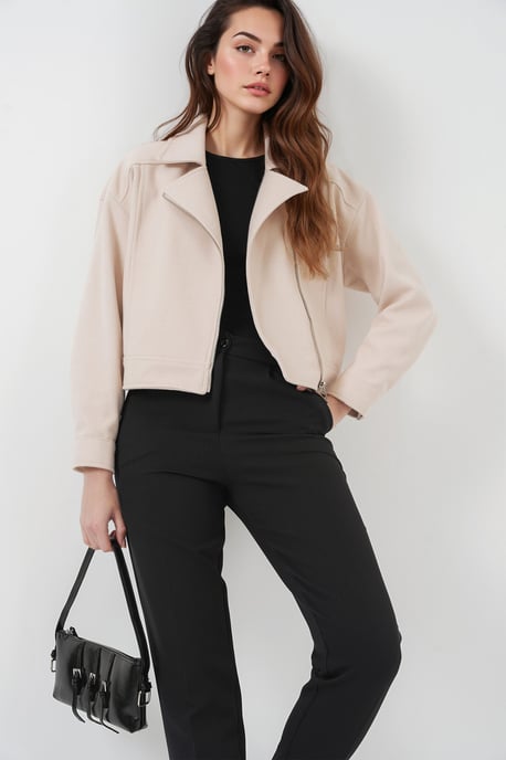 Crop-Gabardine-Jacke mit lässigem Schnitt - Image 2