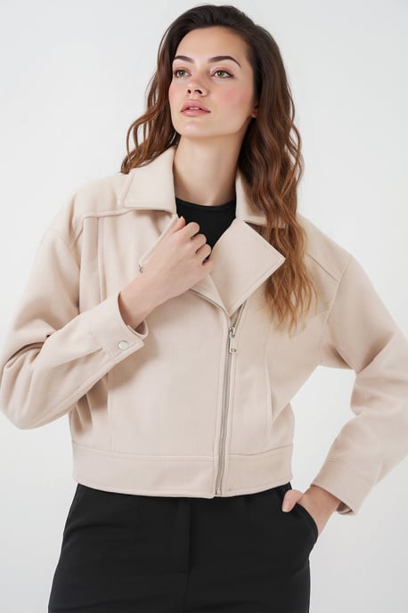 Crop-Gabardine-Jacke mit lässigem Schnitt - Image 3