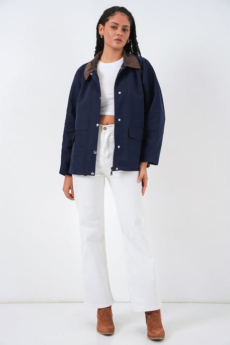Gabardinejacke mit Knopfverschluss und Taschen - Image 2