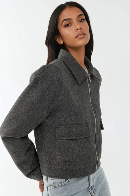 Texturierte Kurzjacke mit Reißverschluss - Image 3