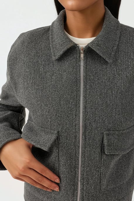 Texturierte Kurzjacke mit Reißverschluss - Image 4