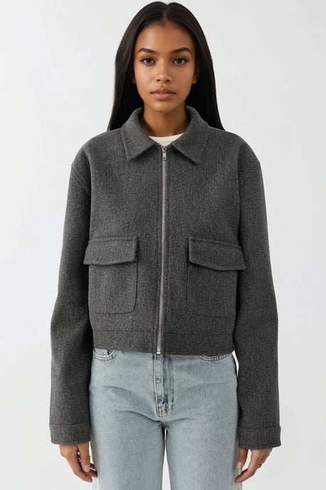 Texturierte Kurzjacke mit Reißverschluss - Image 6