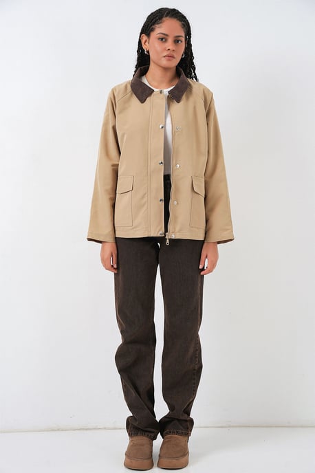 Gabardinejacke mit Knopfverschluss und Taschen - Image 2