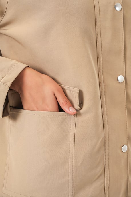Gabardinejacke mit Knopfverschluss und Taschen - Image 6