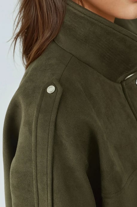 Weiches strukturiertes Wildleder Bomberjacke - Image 6