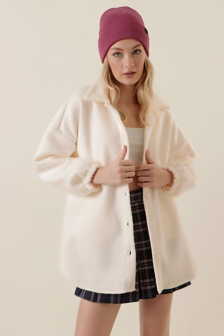 Texturierte Gabardine-Knopfjacke - Image 2