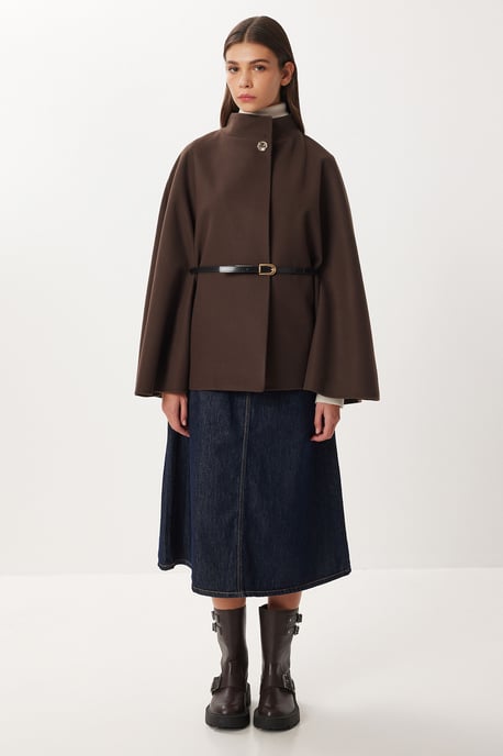 Strukturierter Poncho mit Gürtel - Image 3
