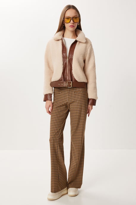 Fauxleder-Beschichtete Plüschjacke - Image 3