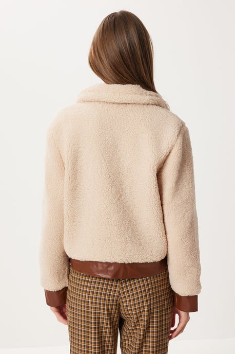 Fauxleder-Beschichtete Plüschjacke - Image 5
