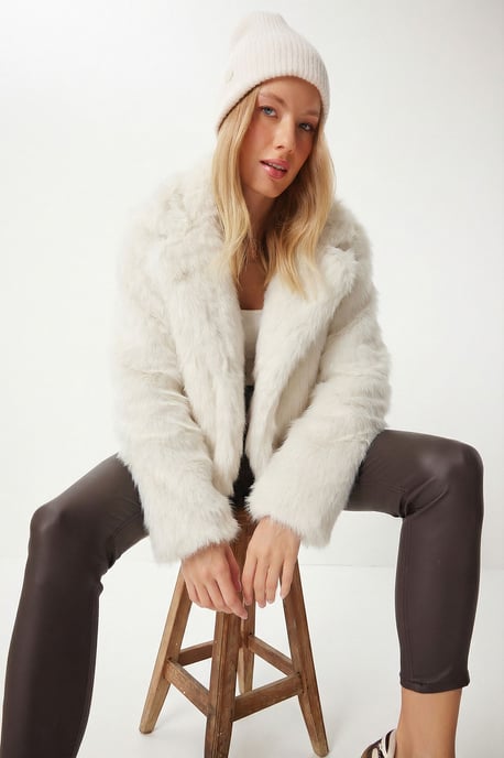 Faux-Fur-Schalkragenjacke - Image 2