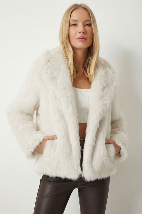 Faux-Fur-Schalkragenjacke - Image 4