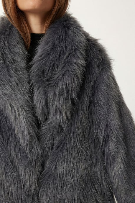 Faux-Fur Schalkragenjacke - Image 4
