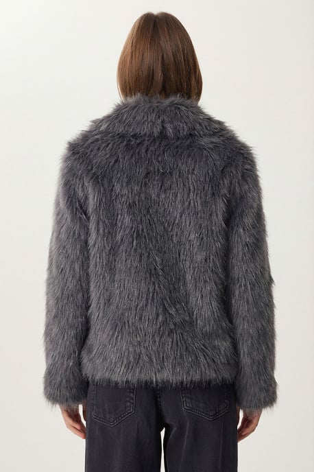 Faux-Fur Schalkragenjacke - Image 6