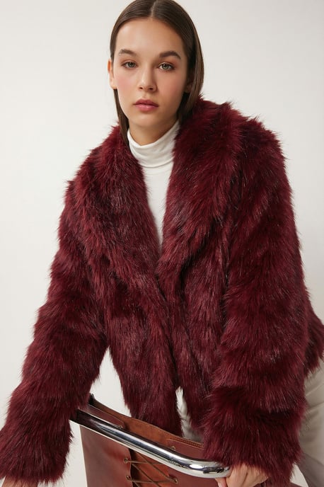 Kunstfell Schal Kragen Jacke - Image 1