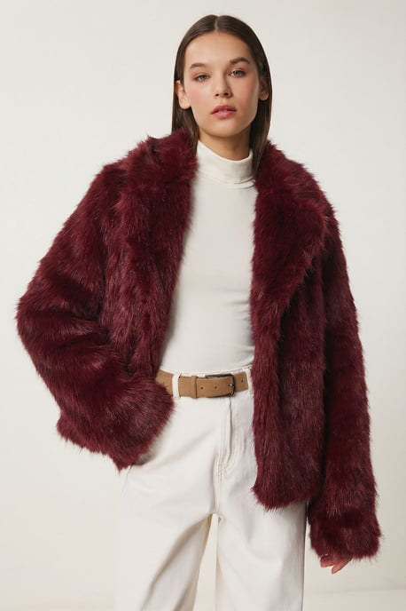 Kunstfell Schal Kragen Jacke - Image 2