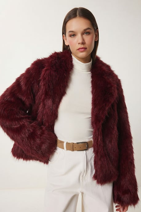 Kunstfell Schal Kragen Jacke - Image 3