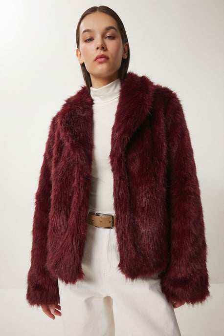 Kunstfell Schal Kragen Jacke - Image 4