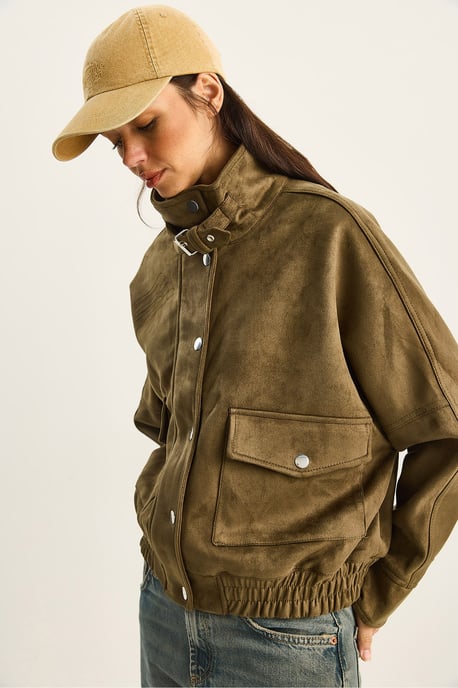 Übergroße dicke Gabardine-Jacke mit Reißverschlussverschluss - Image 6