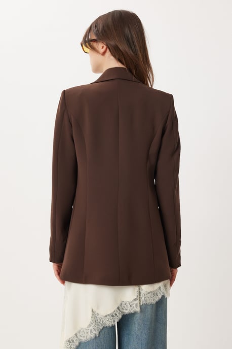 Gepolsterte Gabardinejacke mit Knopfverschluss - Image 5