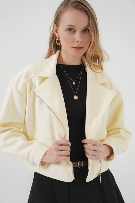 Crop-Gabardine-Jacke mit lässigem Schnitt - Image 1