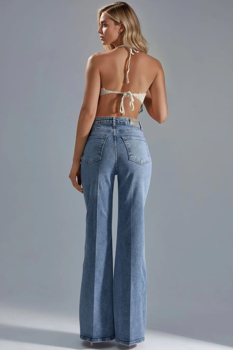 SQUALO Hohe Taillen Schlagjeans - Image 3