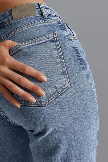 SQUALO Hohe Taillen Schlagjeans - Image 6