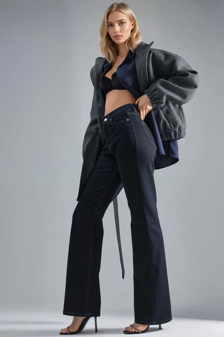 SQUALO Hochtaillierte Gerade Leg Jeans - Image 2