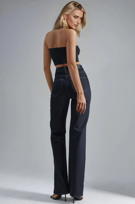SQUALO Hochtaillierte Gerade Leg Jeans - Image 3