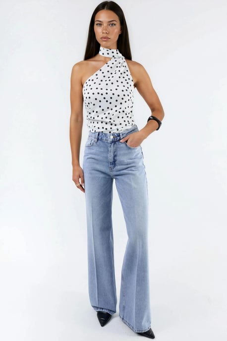 Weite Beinform Raw Denim Jeans - Image 4