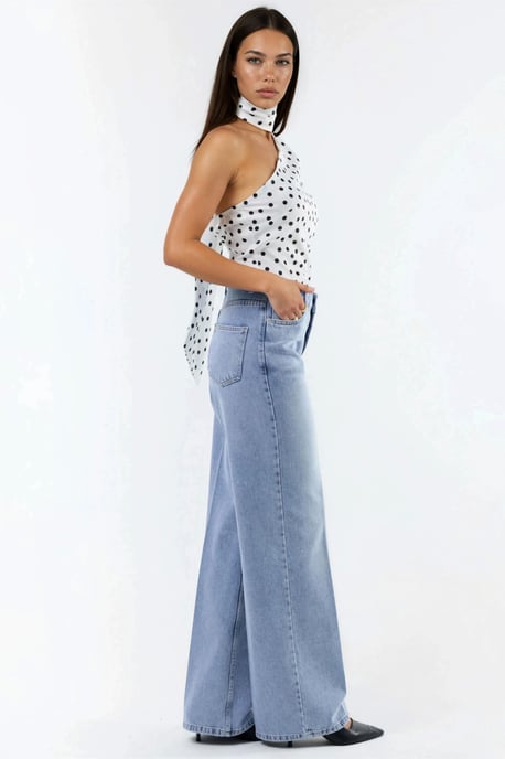 Weite Beinform Raw Denim Jeans - Image 5