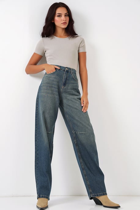 Leinen-Mischung Gerade Jeans - Image 1