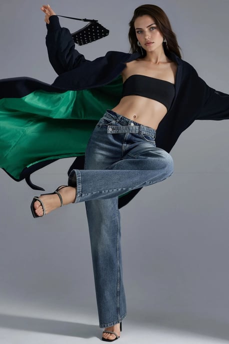 SQUALO hohe-taillierte weite Jeans - Image 2