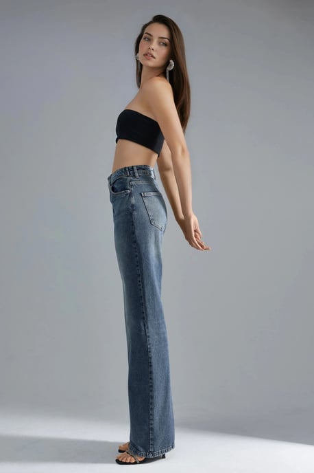 SQUALO hohe-taillierte weite Jeans - Image 3